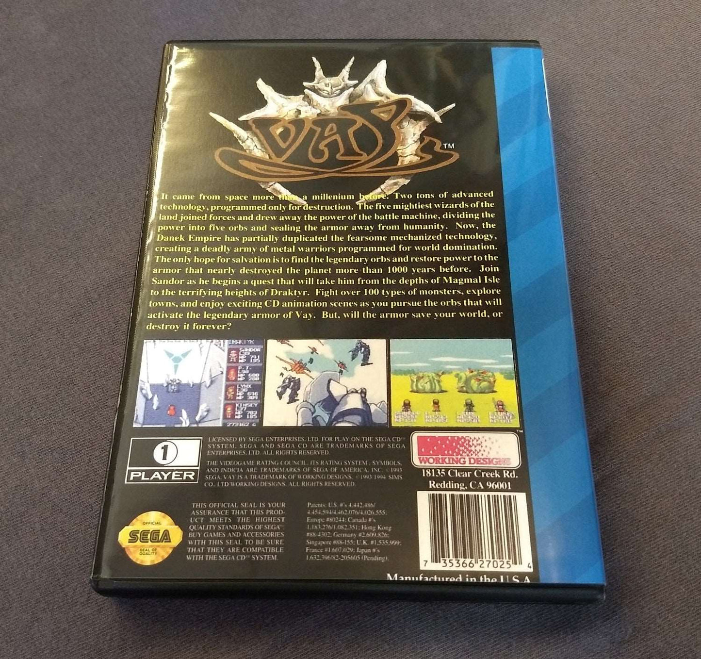 Vay Sega CD Reproduction
