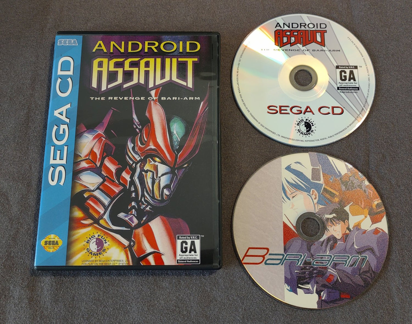 Android Assault: The Revenge of Bari Arm Sega CD Reproduction