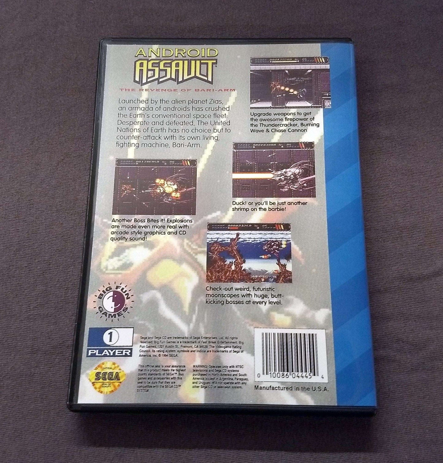 Android Assault: The Revenge of Bari Arm Sega CD Reproduction