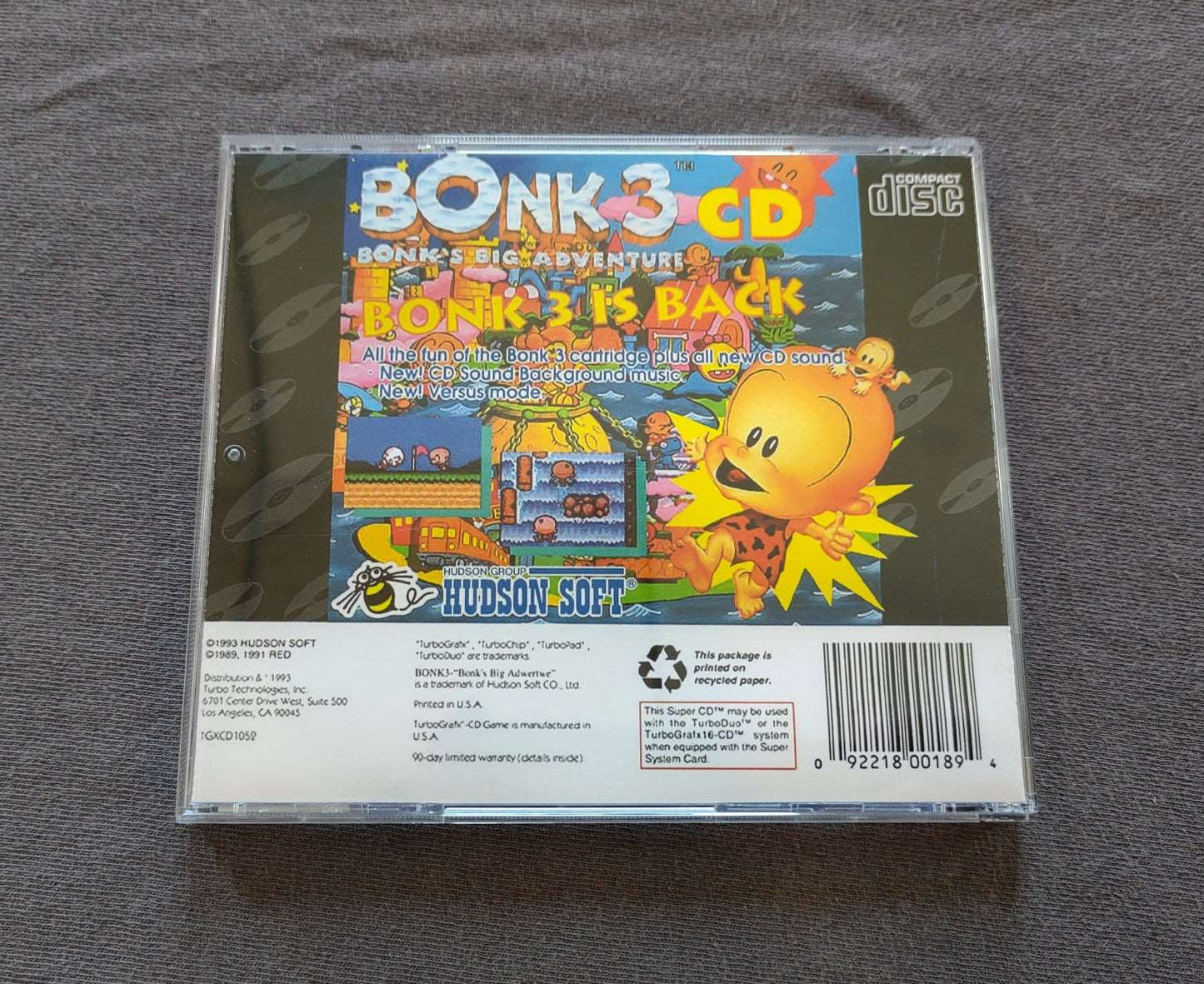 Bonk 3 CD TurboGrafx-CD Reproduction