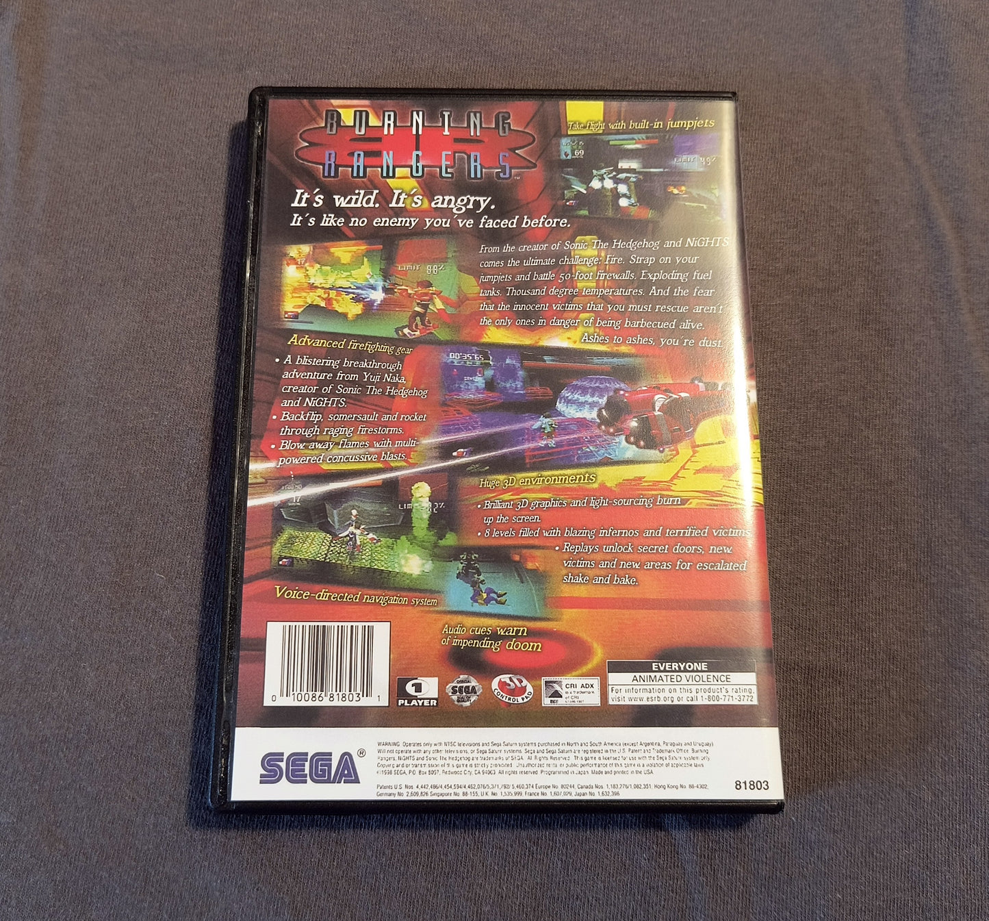 Burning Rangers Sega Saturn Reproduction