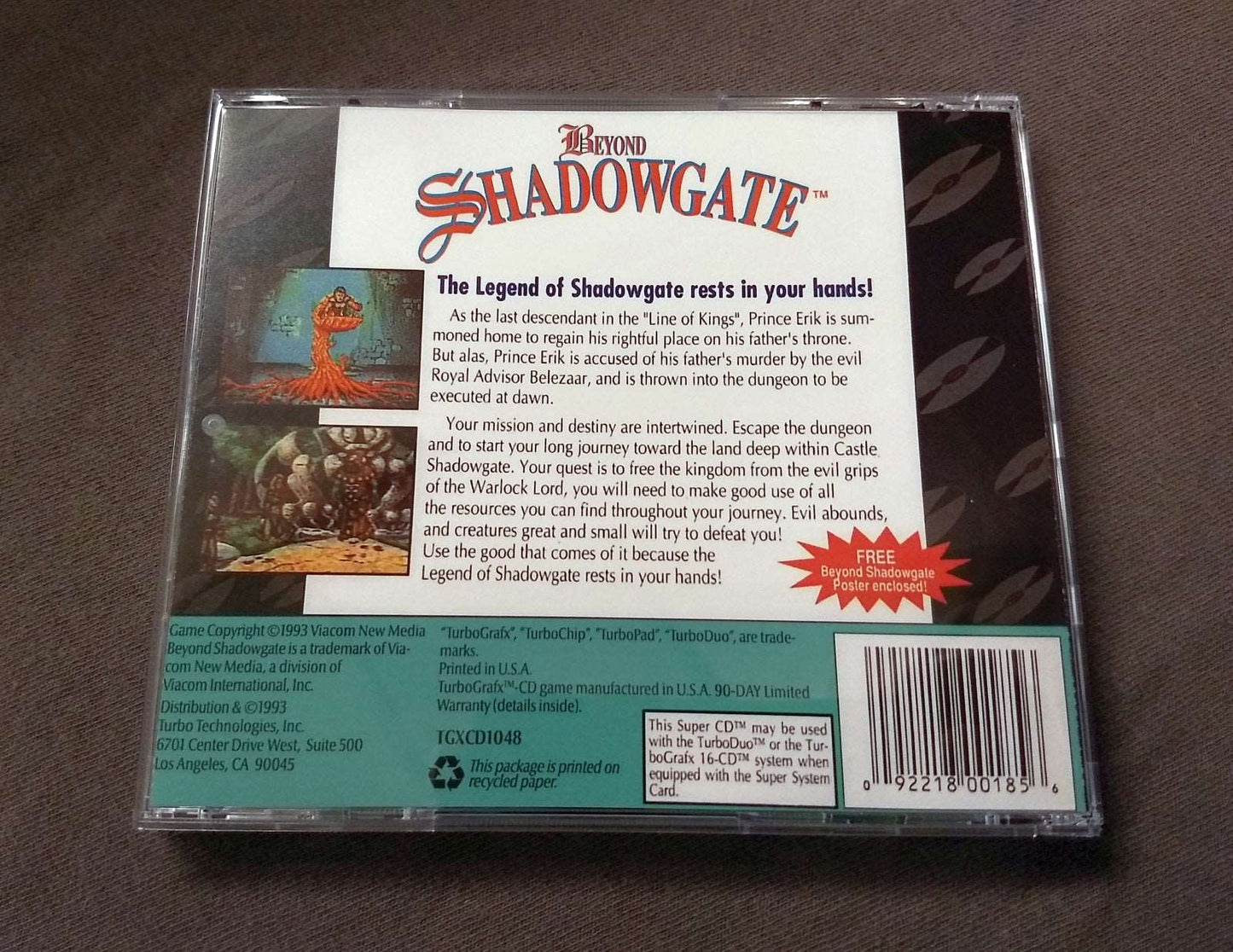 Beyond Shadowgate TurboGrafx-CD Reproduction