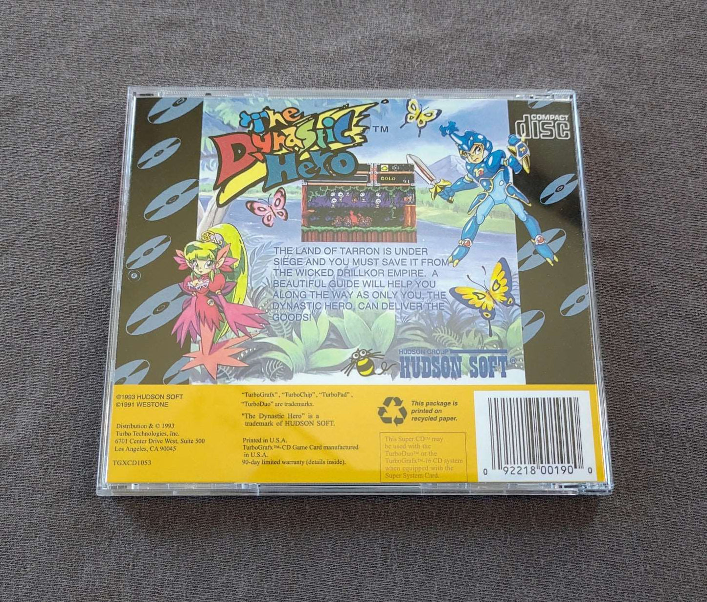 The Dynastic Hero TurboGrafx-CD Reproduction