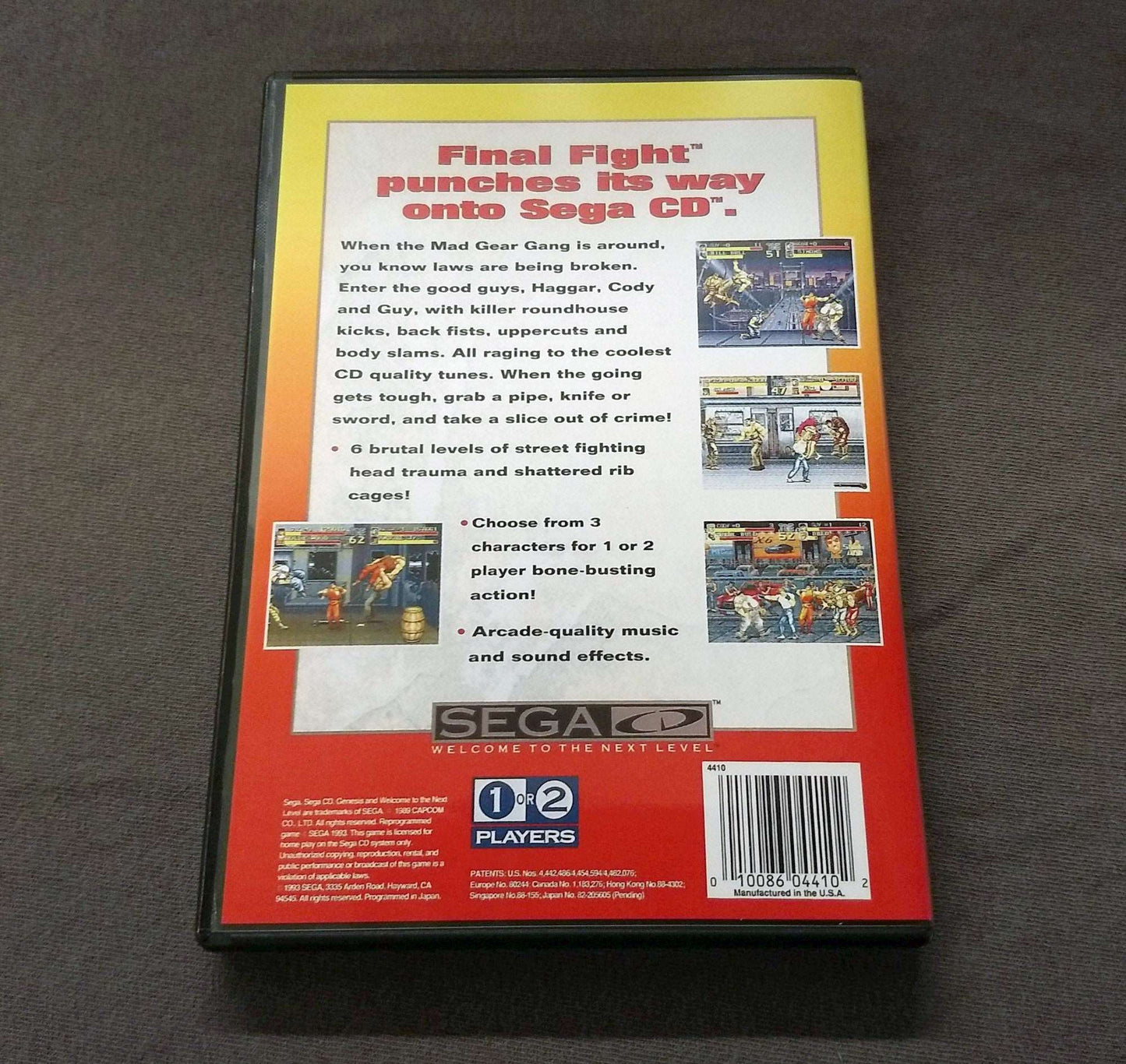 Final Fight CD Sega CD Reproduction