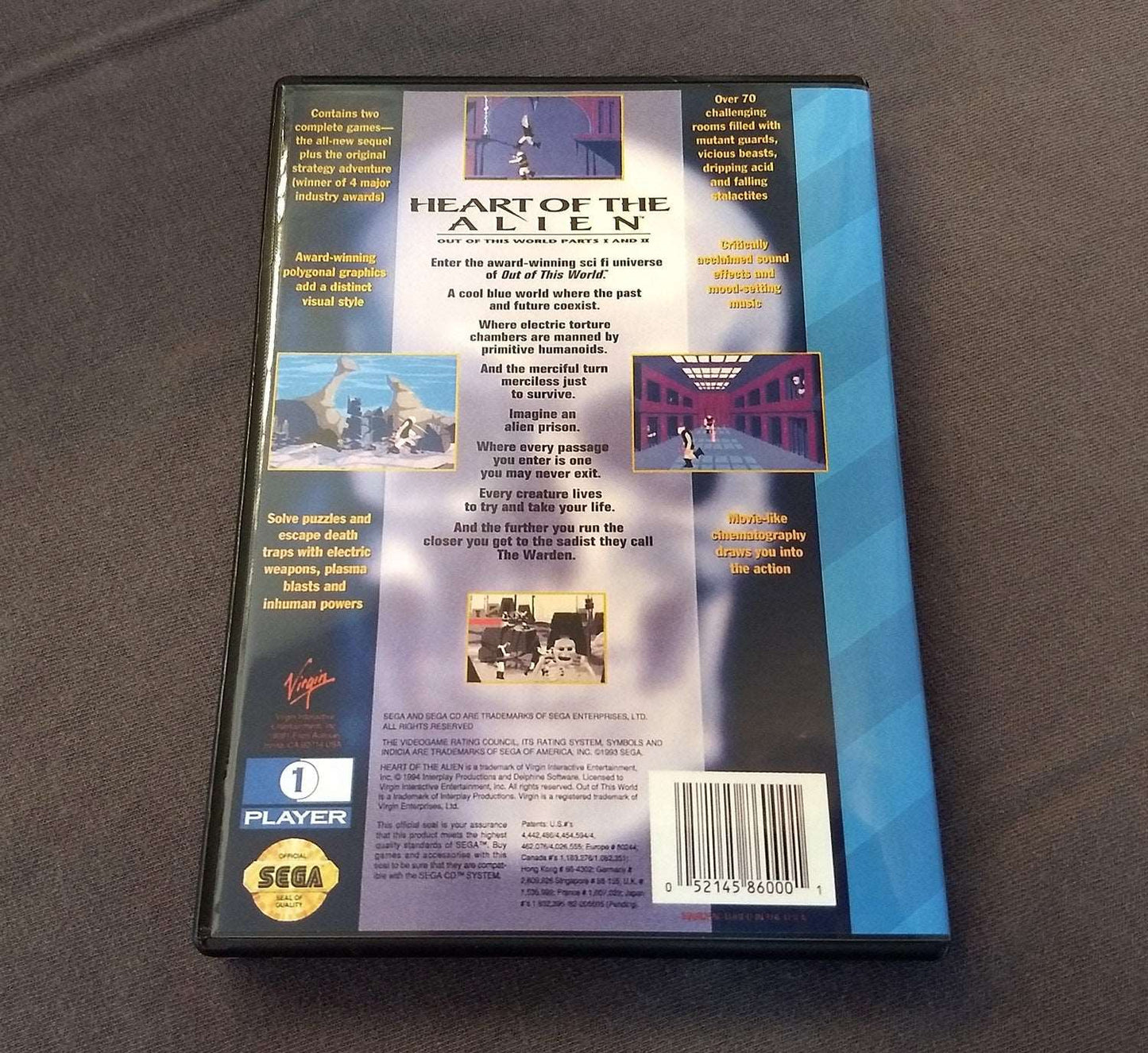 Heart of the Alien: Out of this World Parts I and II Sega CD Reproduction
