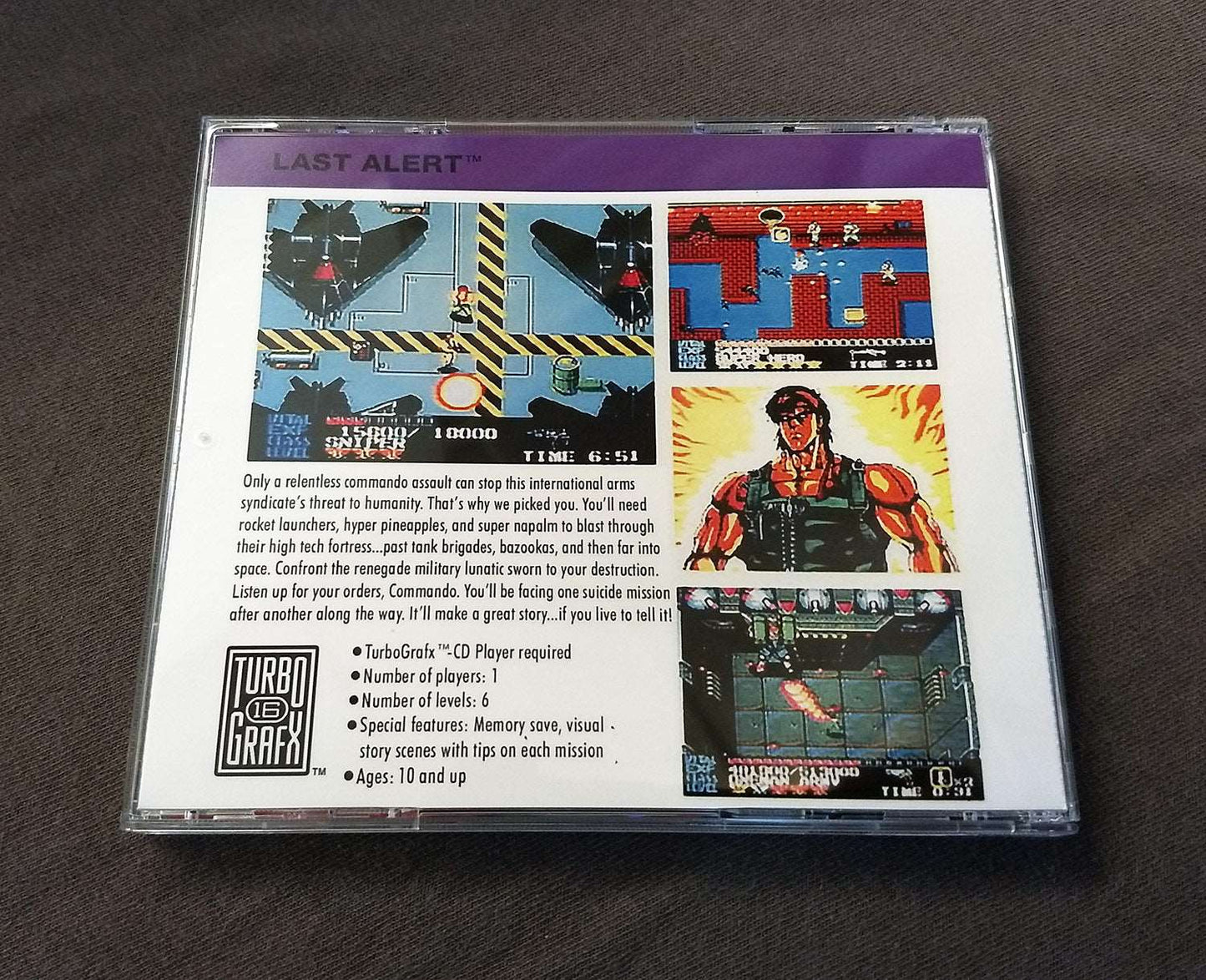 Last Alert TurboGrafx-CD Reproduction
