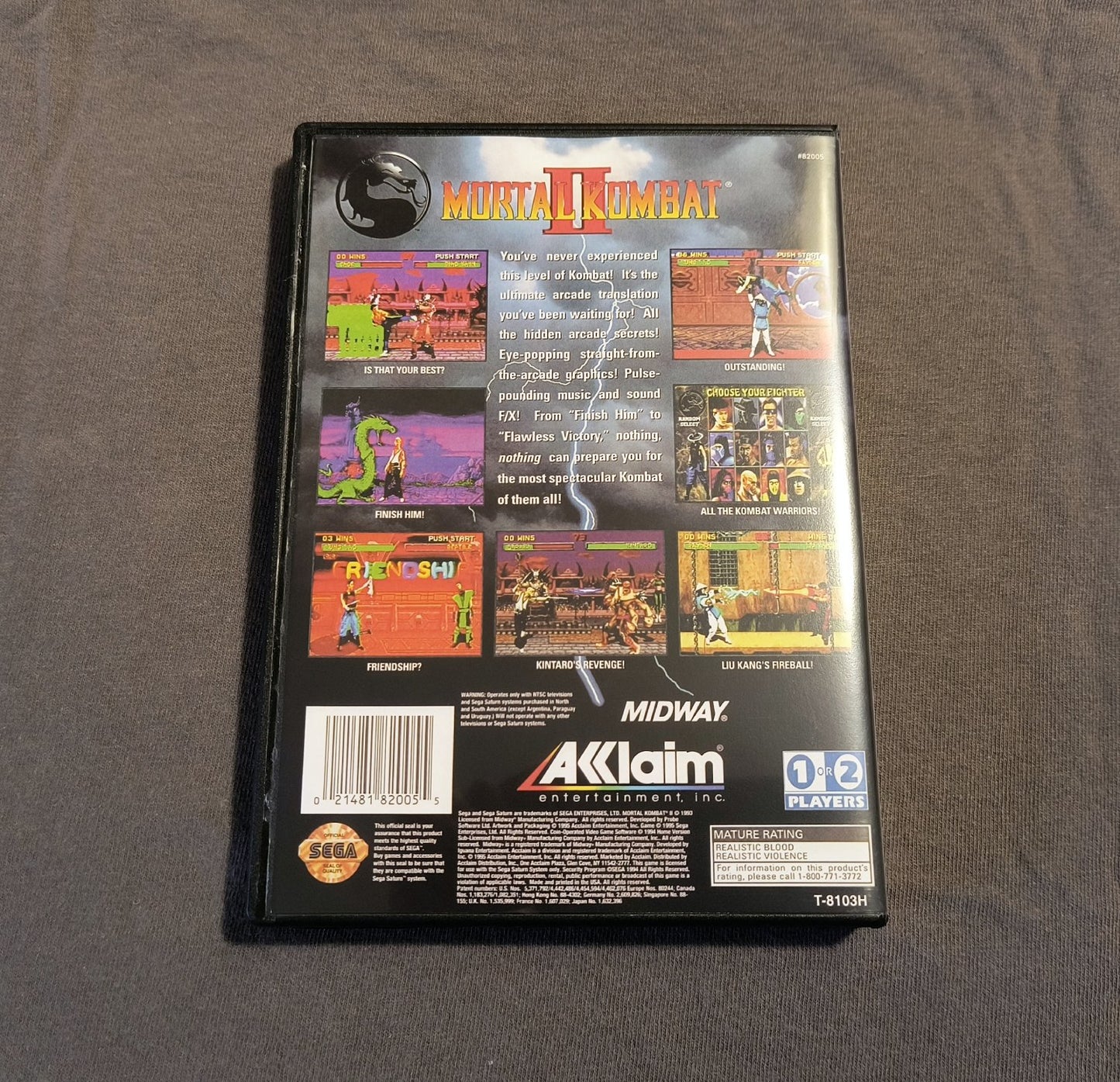 Mortal Kombat II Sega Saturn Reproduction (patched)