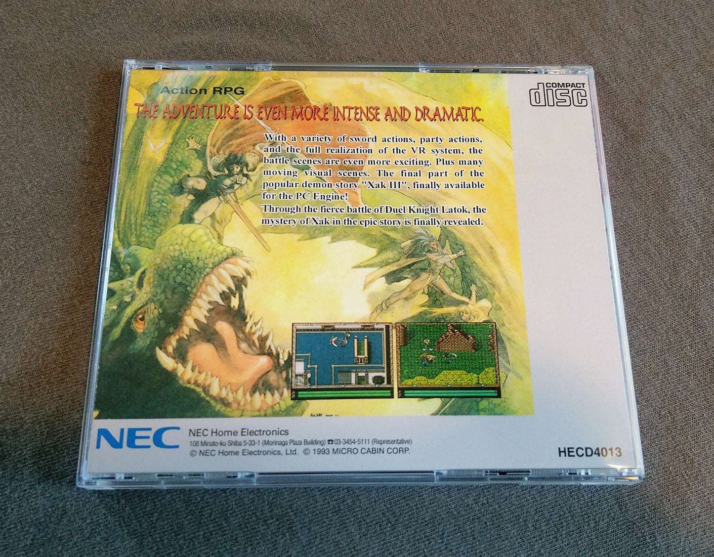 Xak III: The Eternal Recurrence PC Engine CD Reproduction (English)