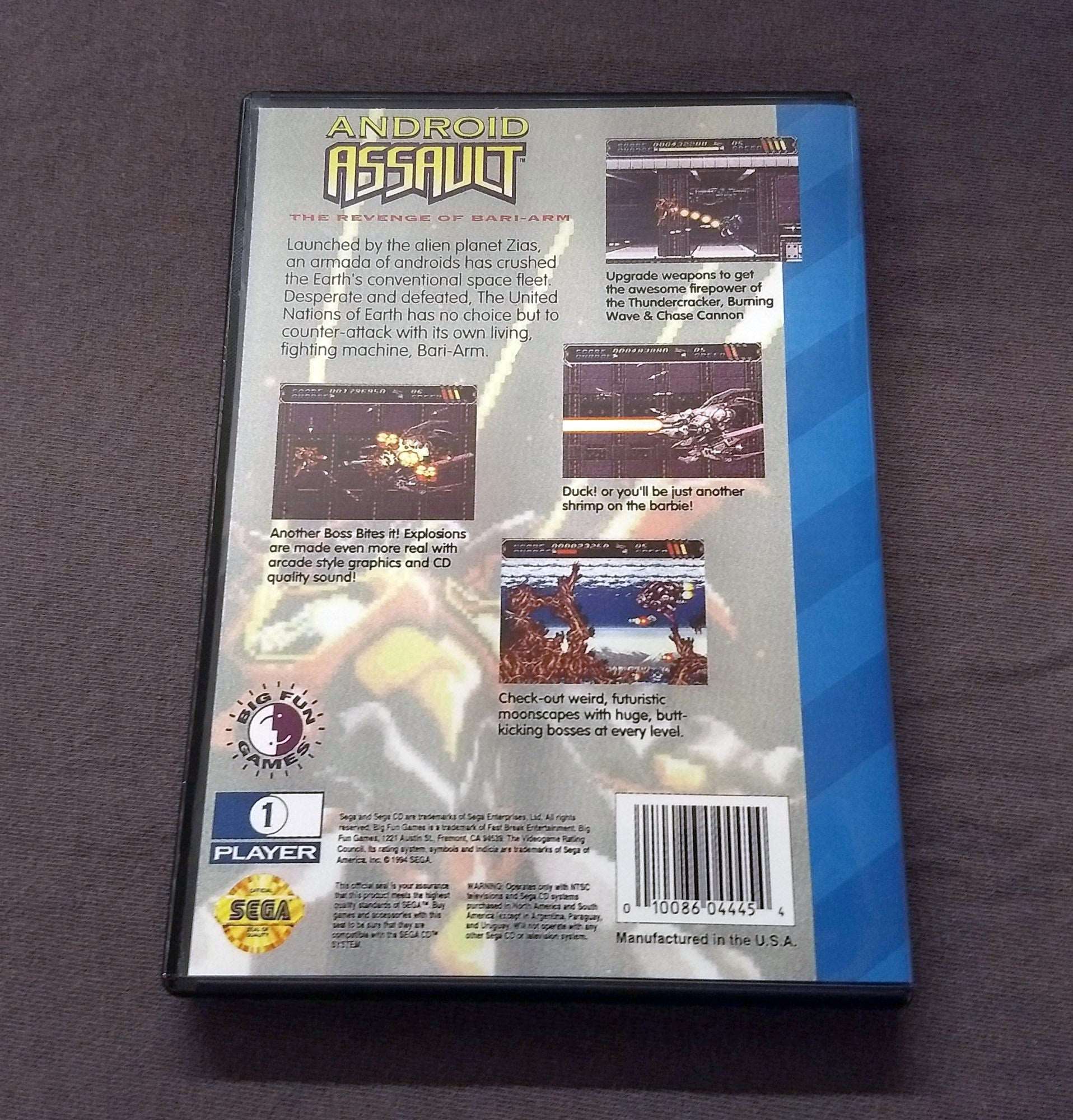 Android Assault: The Revenge of Bari Arm Sega CD Reproduction