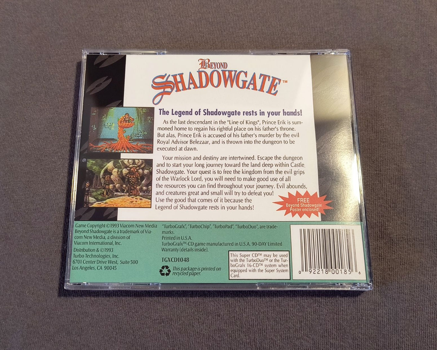 Beyond Shadowgate TurboGrafx-CD Reproduction