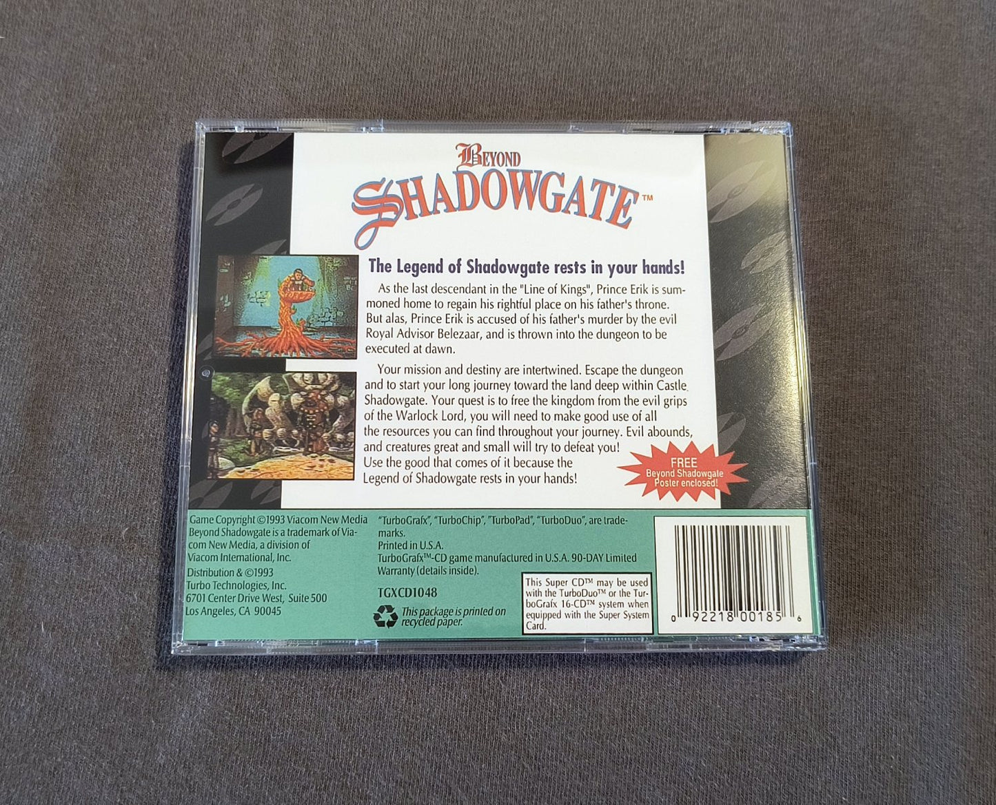 Beyond Shadowgate TurboGrafx-CD Reproduction
