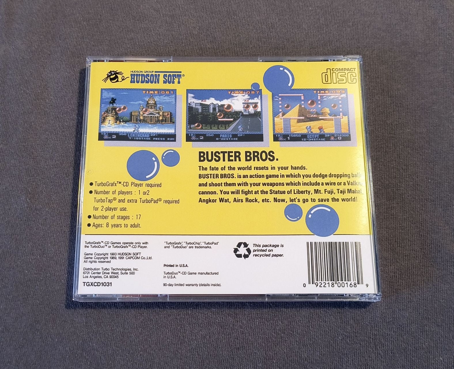 Buster Bros. TurboGrafx-CD Reproduction