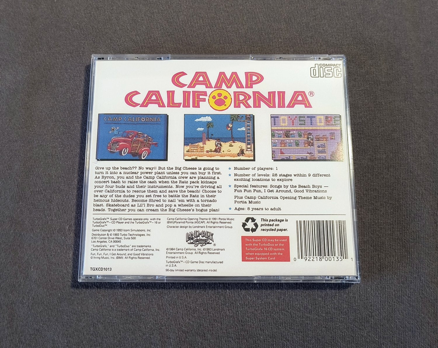 Camp California TurboGrafx-CD Reproduction