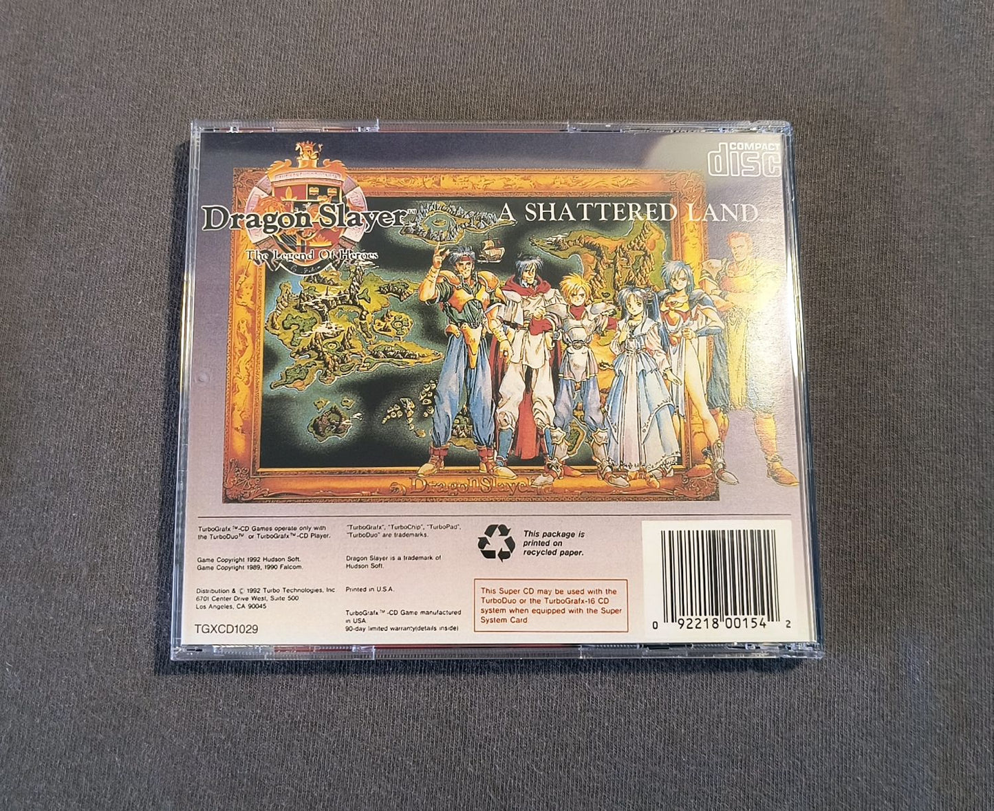 Dragon Slayer: The Legend of Heroes TurboGrafx-CD Reproduction