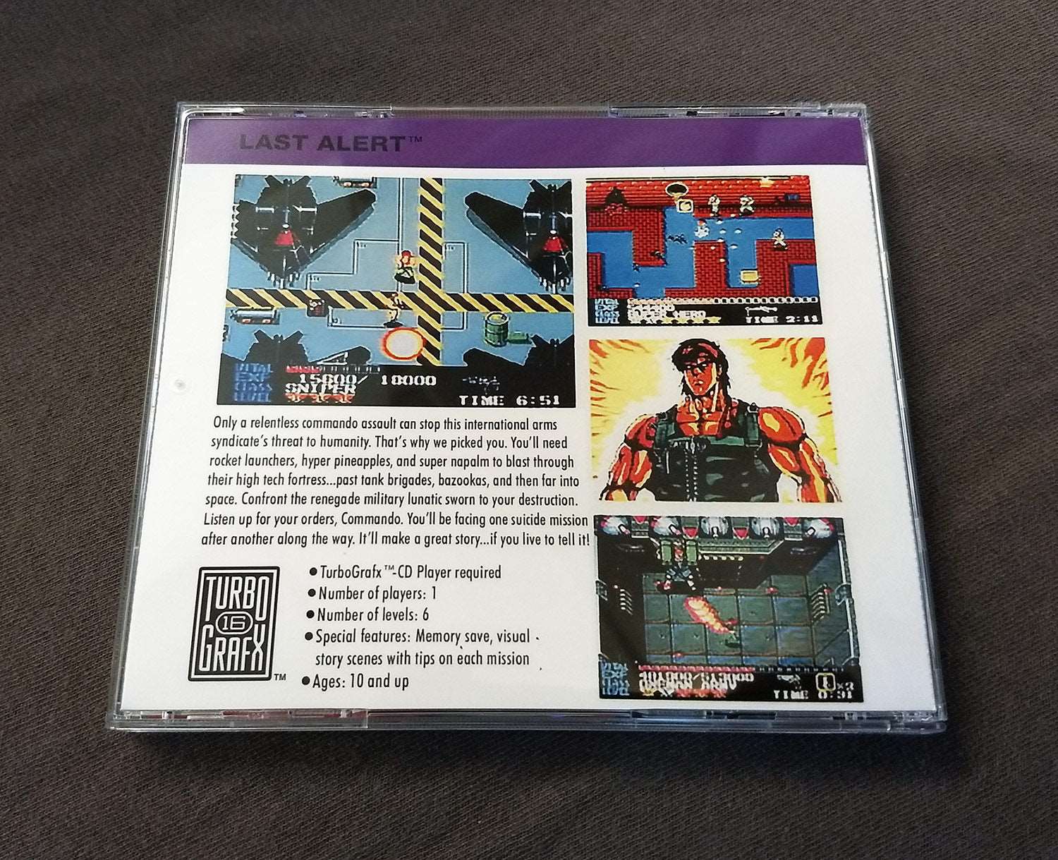 Last Alert TurboGrafx-CD Reproduction
