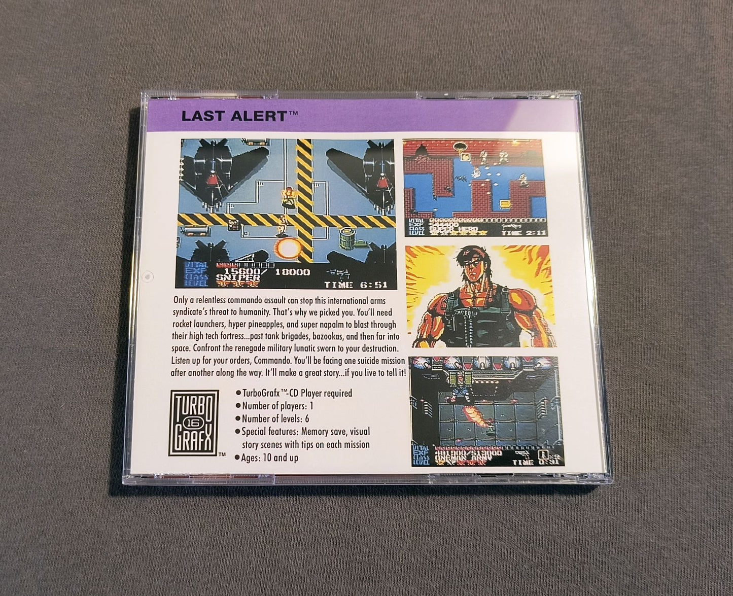 Last Alert TurboGrafx-CD Reproduction