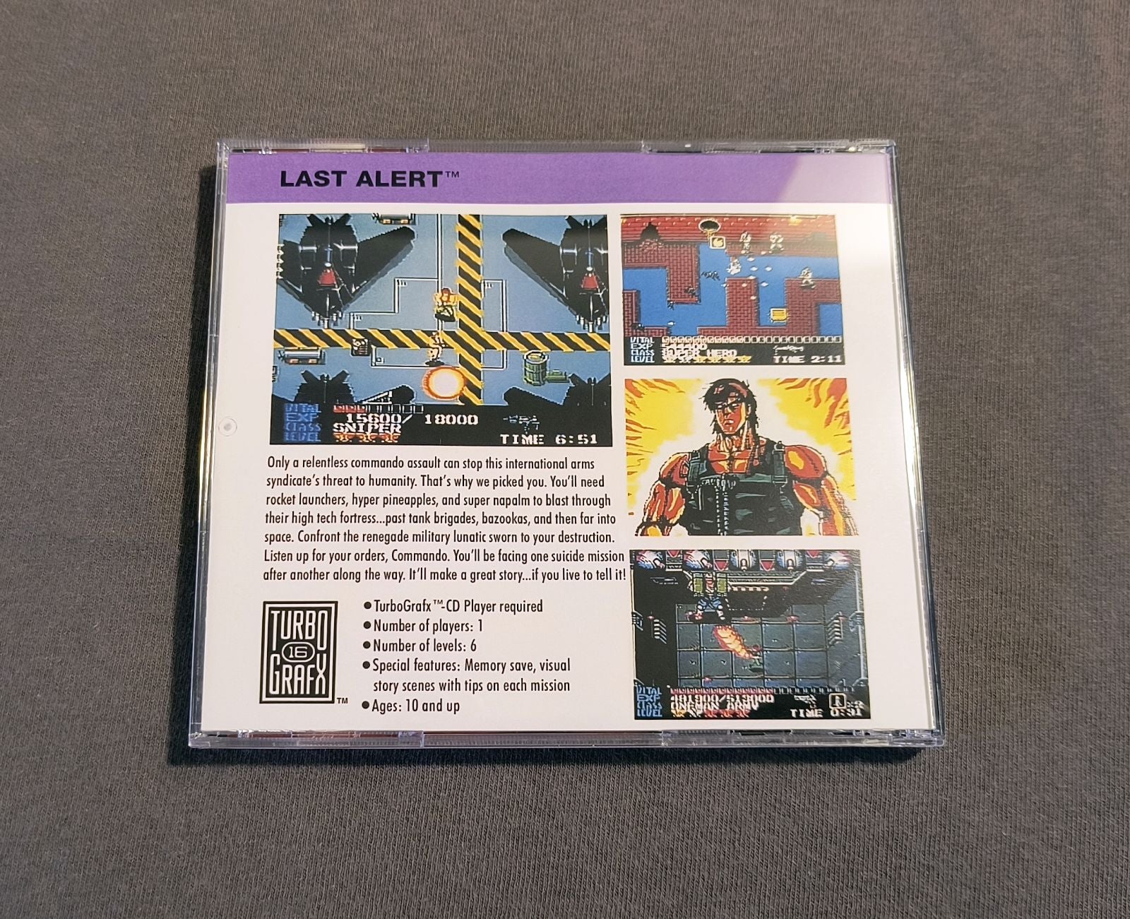 Last Alert TurboGrafx-CD Reproduction