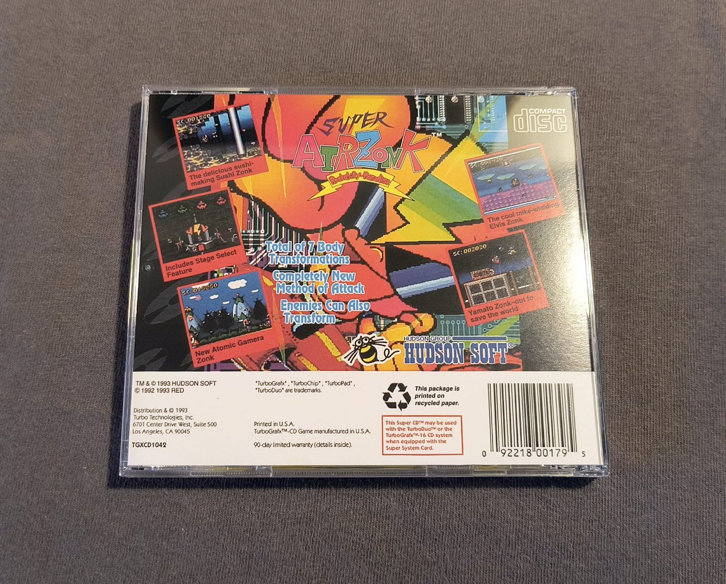 Super Air Zonk: Rockabilly-Paradise TurboGrafx-CD Reproduction