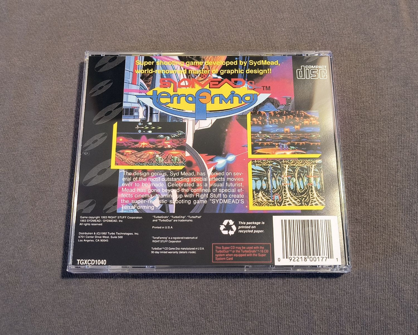 Syd Mead’s Terraforming TurboGrafx-CD Reproduction (US)