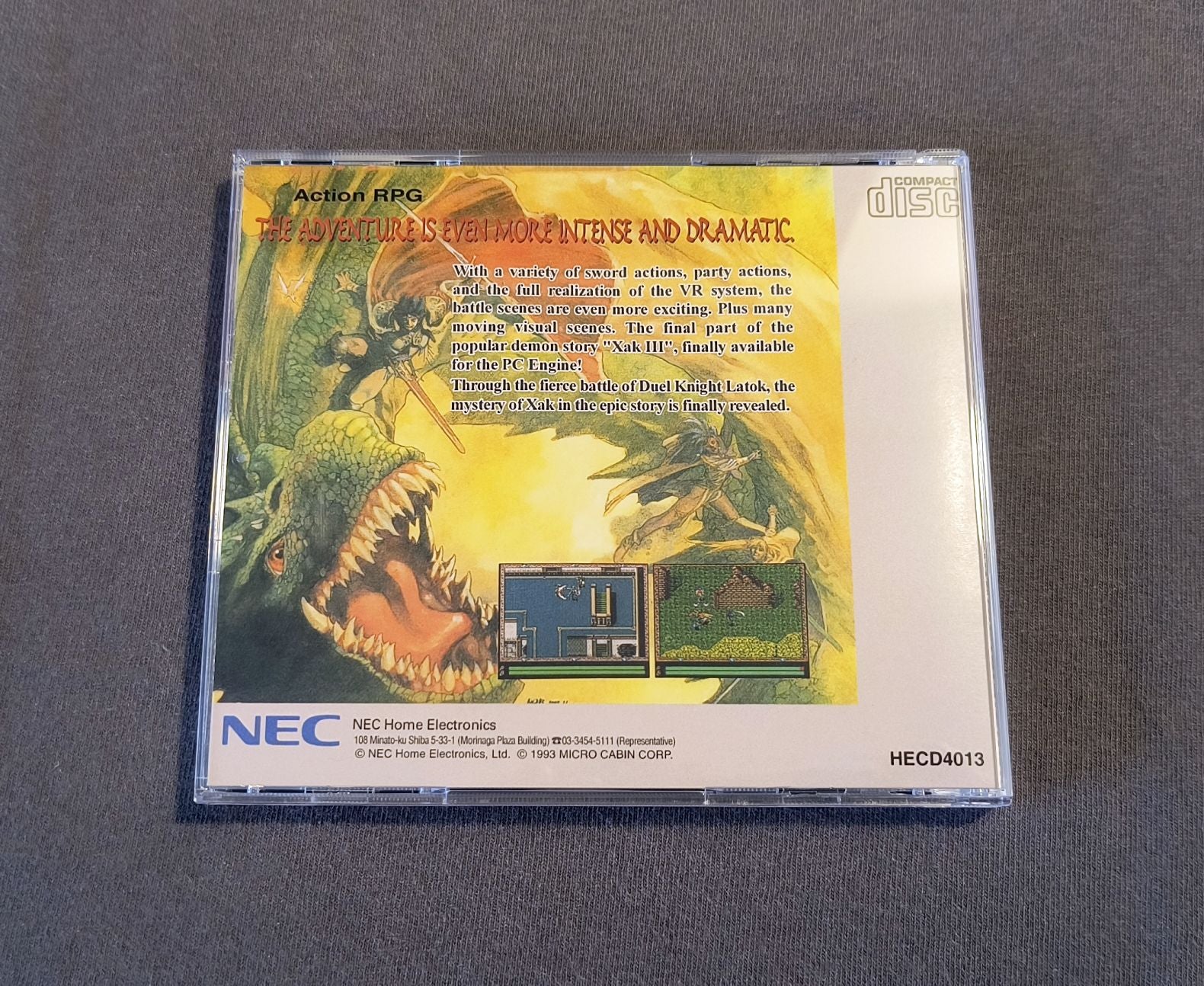 Xak III: The Eternal Recurrence PC Engine CD Reproduction (English)